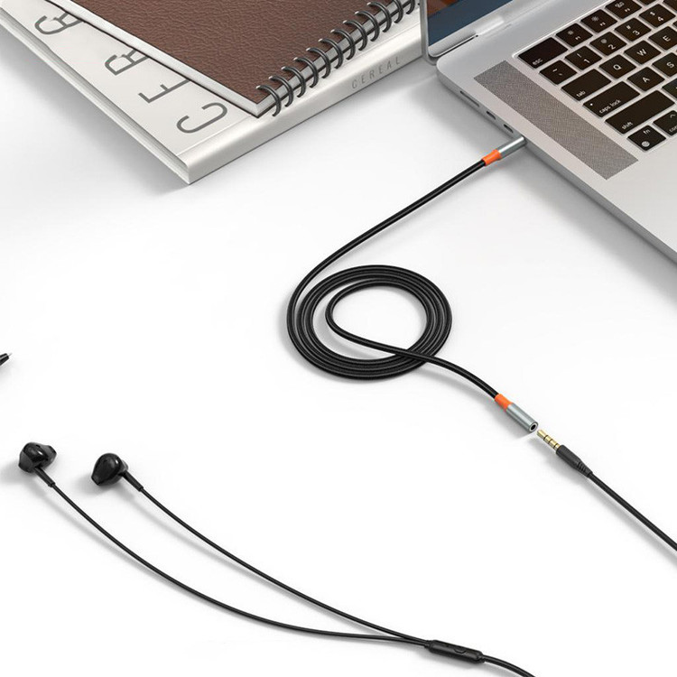 کابل تبدیل USB-C به جک 3.5 میلیمتری ایکس او مدل NB-R269B 2 in1 طول 1.2 متر