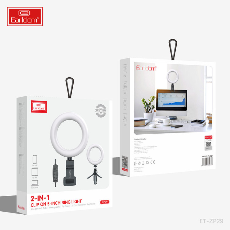رینگ لایت ارلدام مدل 2IN1 ZP29