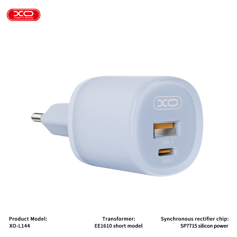 شارژر دیواری 20 وات دو پورت ایکس او مدل L144