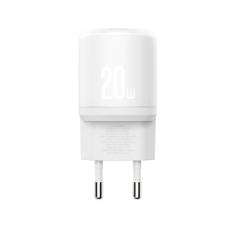 شارژر دیواری 20 وات دو پورت ایکس او مدل L144