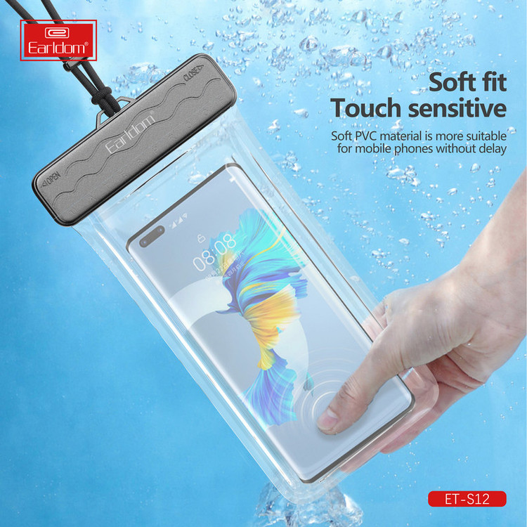 کاور موبایل ضد آب ارلدام مدل WATERPROOF S12 مناسب برای گوشی موبایل تا سایز 6.5 اینچ