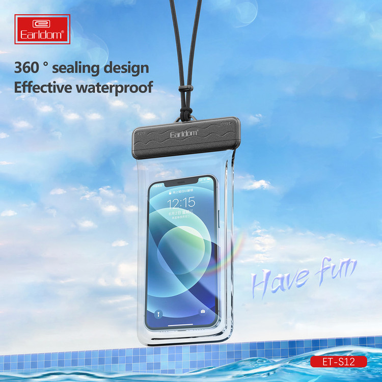 کاور موبایل ضد آب ارلدام مدل WATERPROOF S12 مناسب برای گوشی موبایل تا سایز 6.5 اینچ