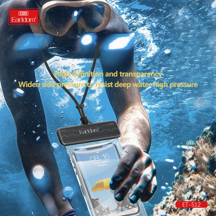 کاور موبایل ضد آب ارلدام مدل WATERPROOF S12 مناسب برای گوشی موبایل تا سایز 6.5 اینچ