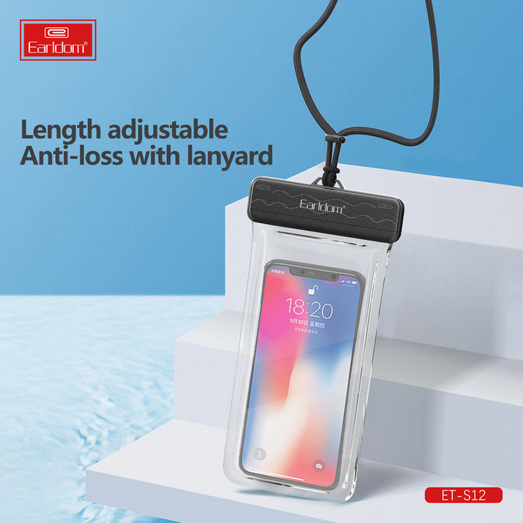کاور موبایل ضد آب ارلدام مدل WATERPROOF S12 مناسب برای گوشی موبایل تا سایز 6.5 اینچ
