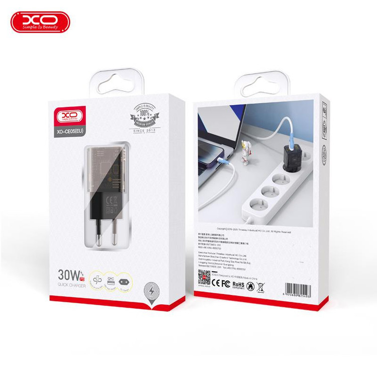 شارژر 30 وات دیواری ایکس او مدل xo-ce05 eu