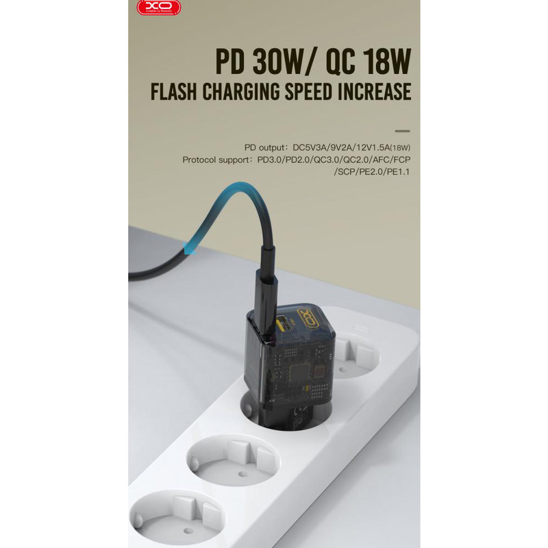 شارژر 30 وات دیواری ایکس او مدل xo-ce05 eu