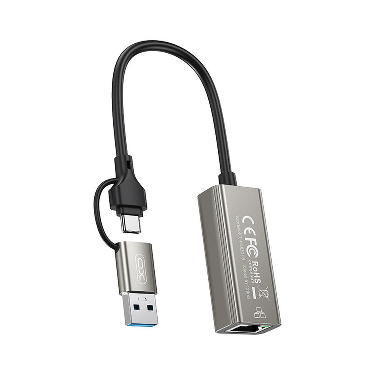 مبدل USB/USB3.0 به Ethernet ایکس او مدل HUB018