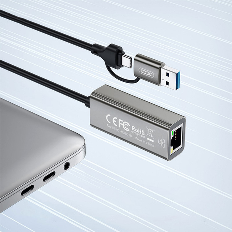 مبدل USB/USB3.0 به Ethernet ایکس او مدل HUB018