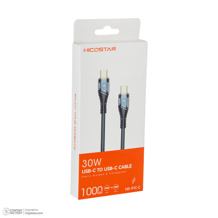 کابل تبدیل USB-C هایکواستار مدل HS-97C-C 30W طول 1 متر