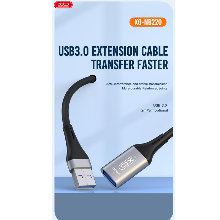 کابل تبدیل usb به usb3.0 ایکس او مدل nb220 طول 3 متر