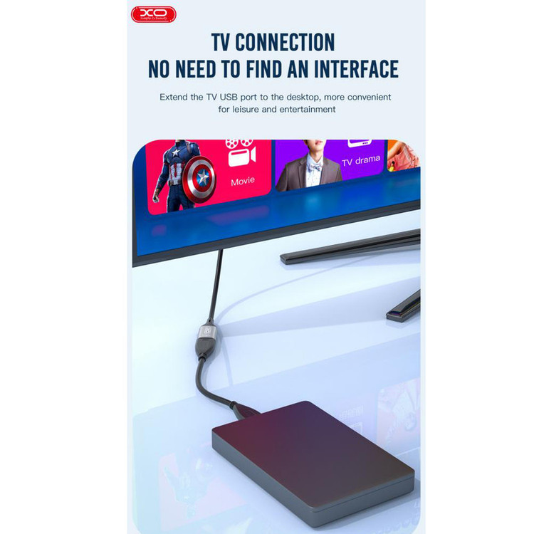 کابل تبدیل usb به usb3.0 ایکس او مدل nb220 طول 3 متر