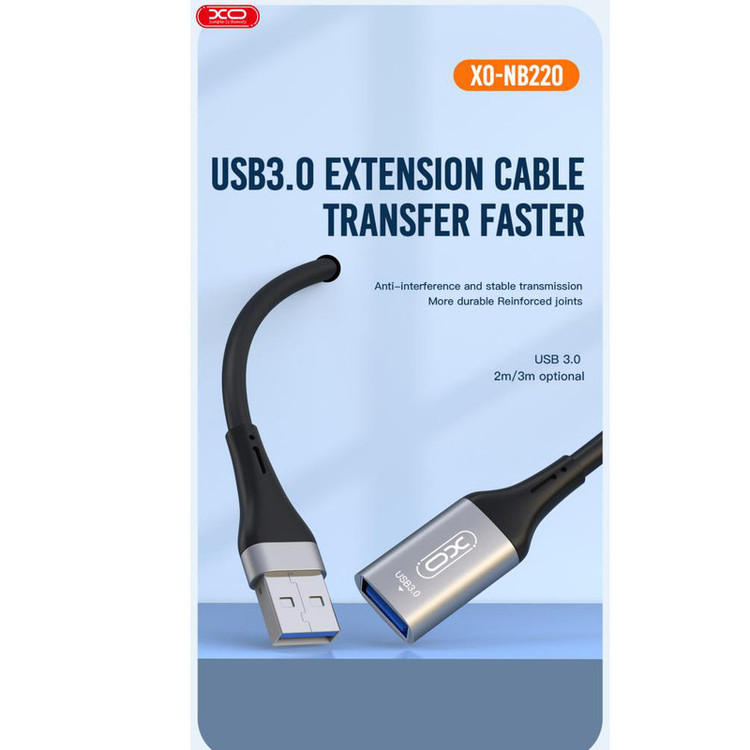 کابل تبدیل usb به usb3.0 ایکس او مدل NB220 طول 2 متر
