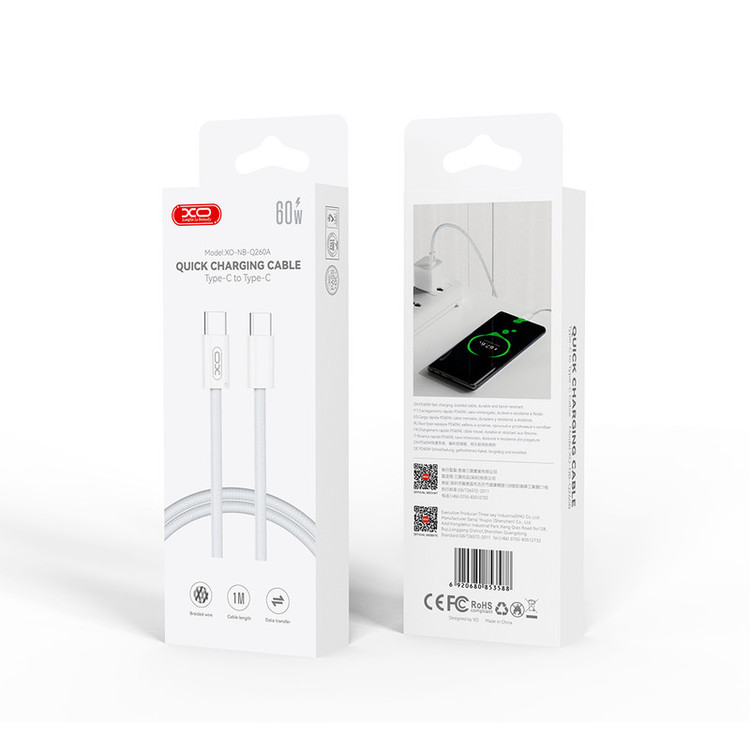 کابل تبدیل USB-C ایکس او مدل Q260A طول 1 متر