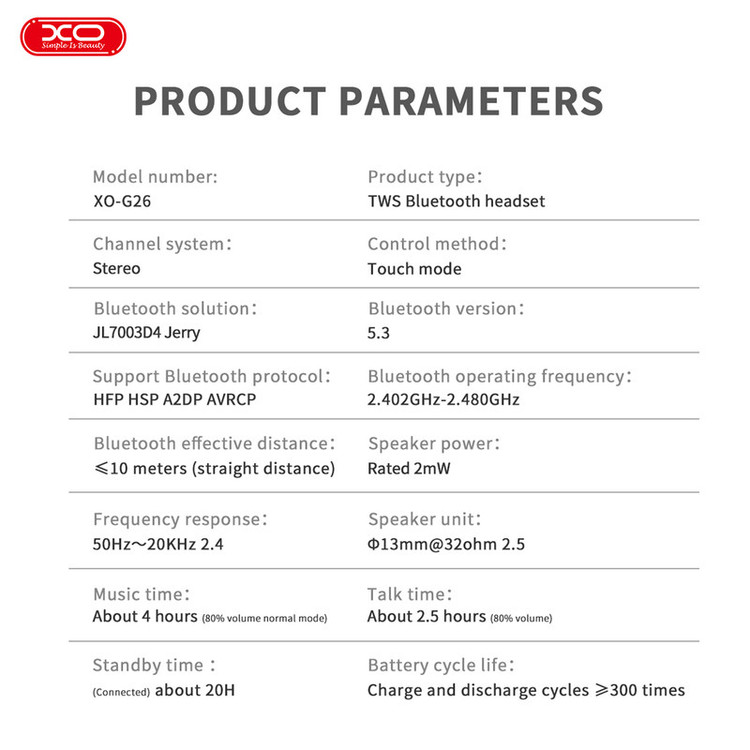 هدفون بی سیم ایکس او مدل XO-G26
