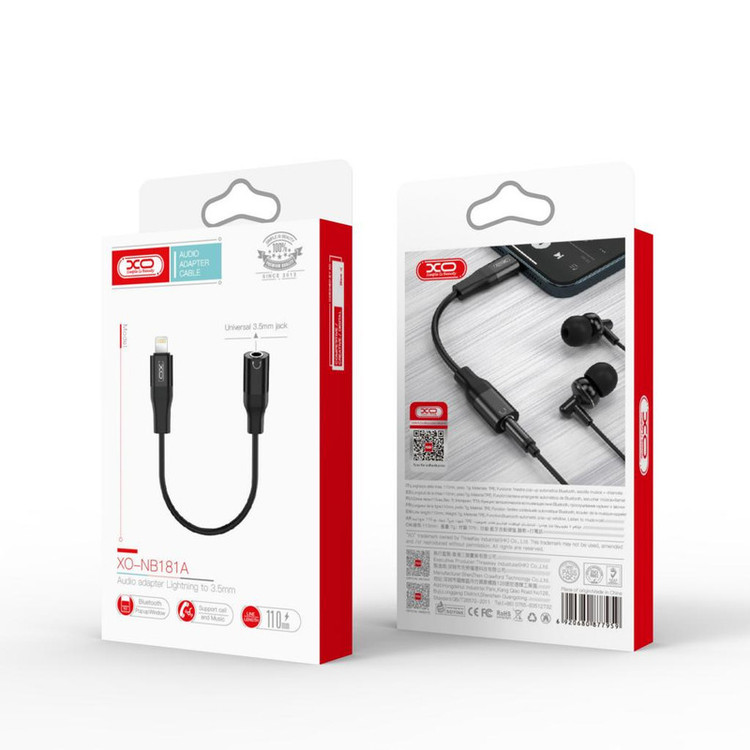 مبدل لایتنینگ به جک 3.5 میلیمتری ایکس او مدل nb-181b