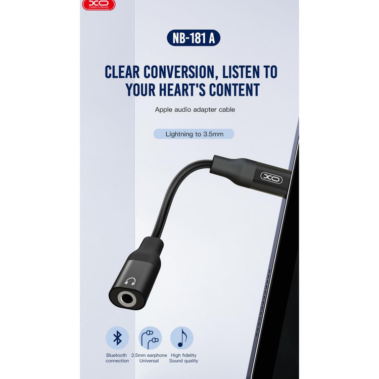 مبدل لایتنینگ به جک 3.5 میلیمتری ایکس او مدل nb-181b