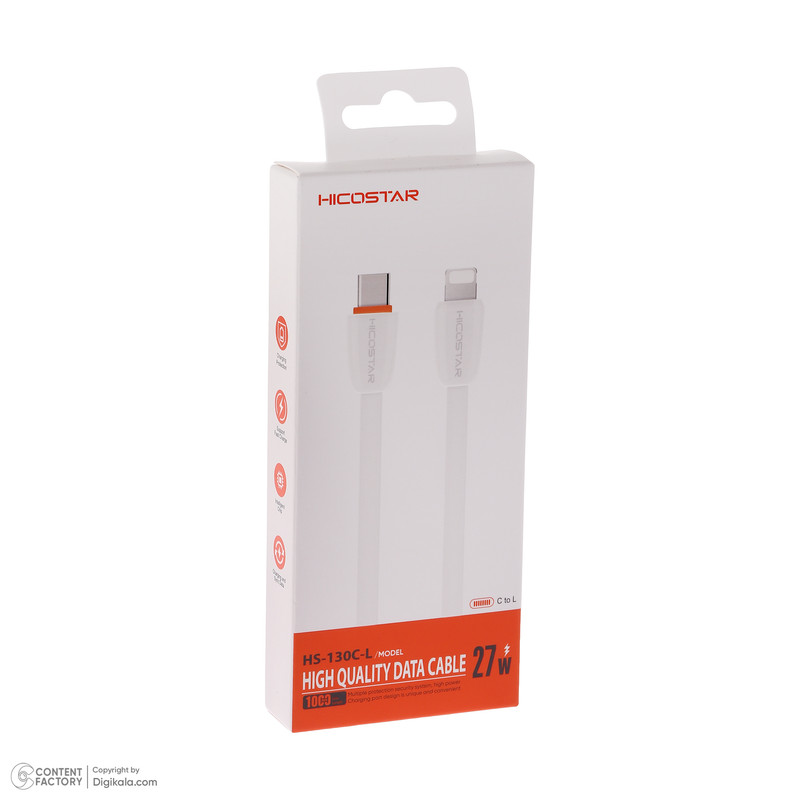 کابل تبدیل USB-C به لایتنینگ هایکواستار مدل HS-130C-L 27w طول 1 متر
