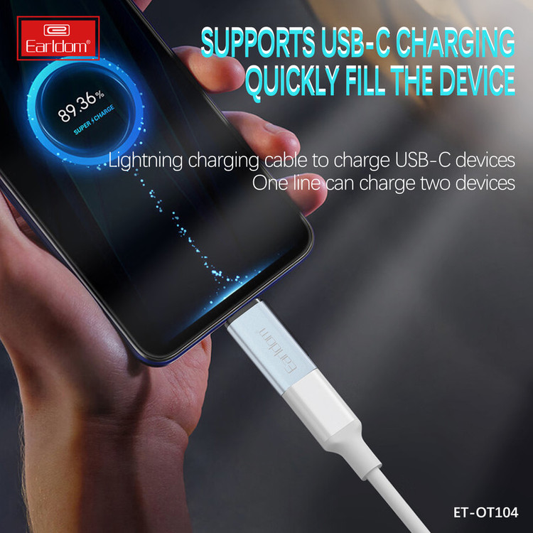 مبدل لایتنینگ به USB-C ارلدام مدل OT104 60W