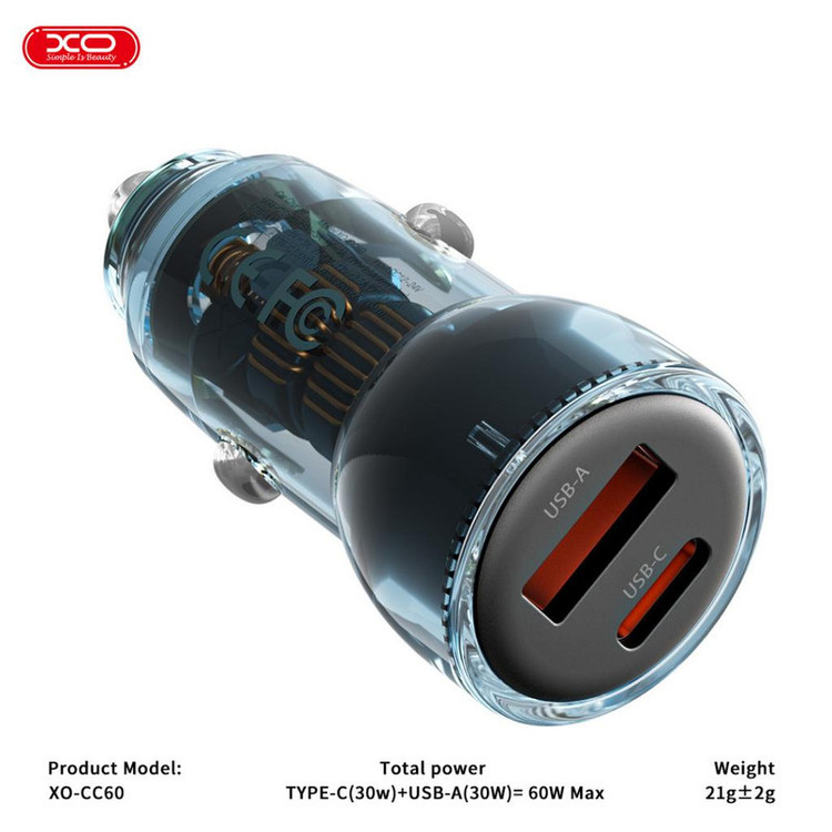 شارژر فندکی 60 وات ایکس او مدل CC60