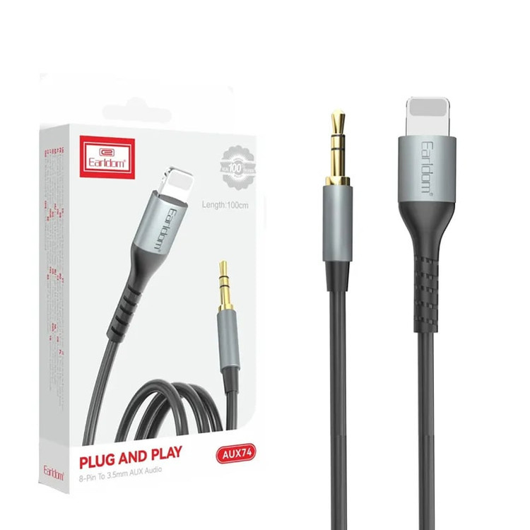 کابل تبدیل لایتنینگ به AUX ارلدام مدل AUX73 طول 1 متر