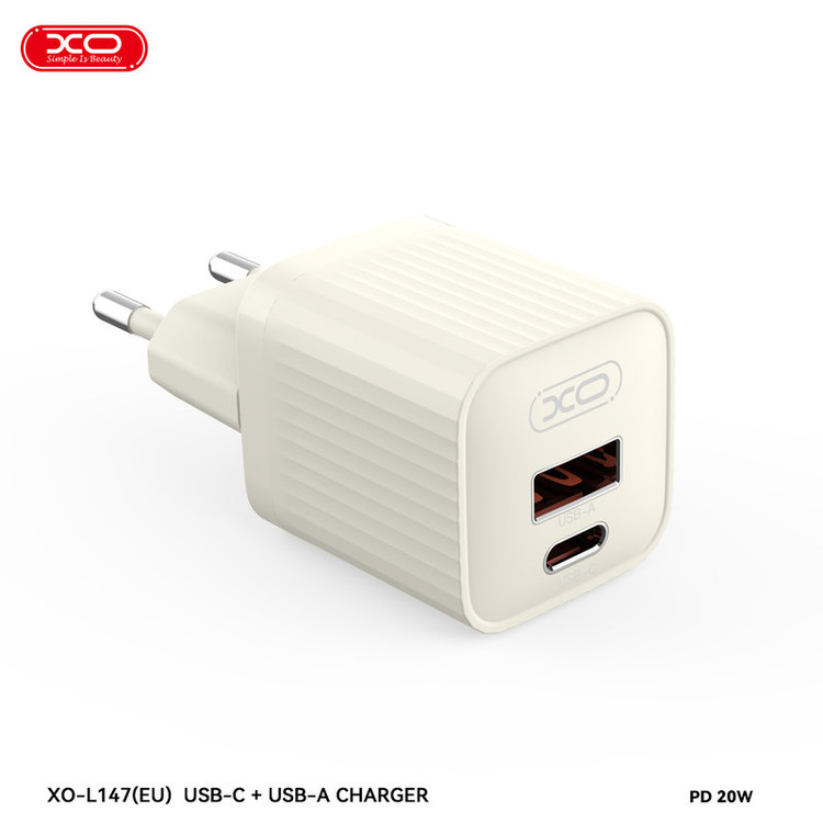 شارژر دیواری 20 وات دو پورت ایکس او مدل L147