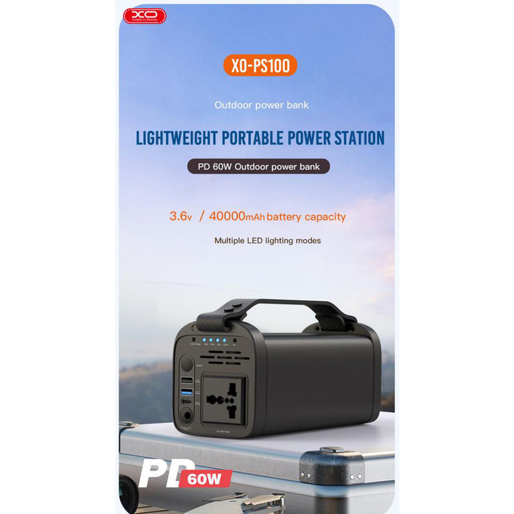 پاوربانک ایکس او مدل ps100c ظرفیت 40000 میلی آمپر ساعت