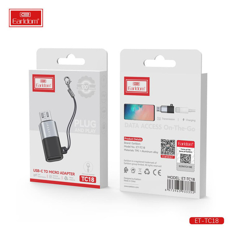 مبدل USB-C به microUSB الدرام مدل TC18