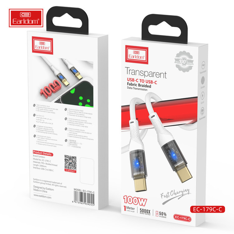 کابل USB-C ارلدام مدل EC-179C-C 100W طول 1 متر