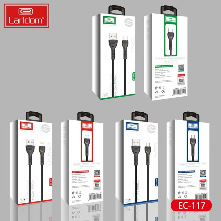 کابل تبدیل USB به USB-C ارلدام مدل EC-117C طول 1 متر