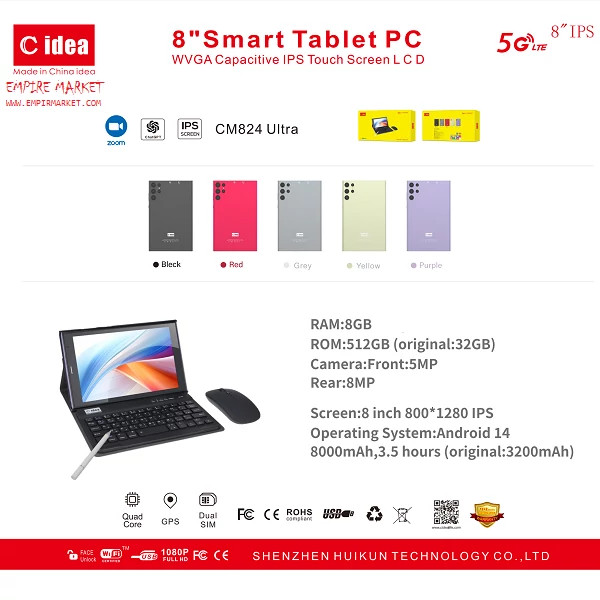 تبلت CM824 Ultra دانش آموزی Cidea مدل | حافظه 256 گیگابایت با کیبورد و موس