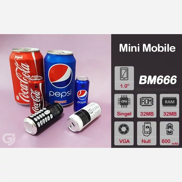 گوشی نوشابه ای bm666 mini +ریجستری
