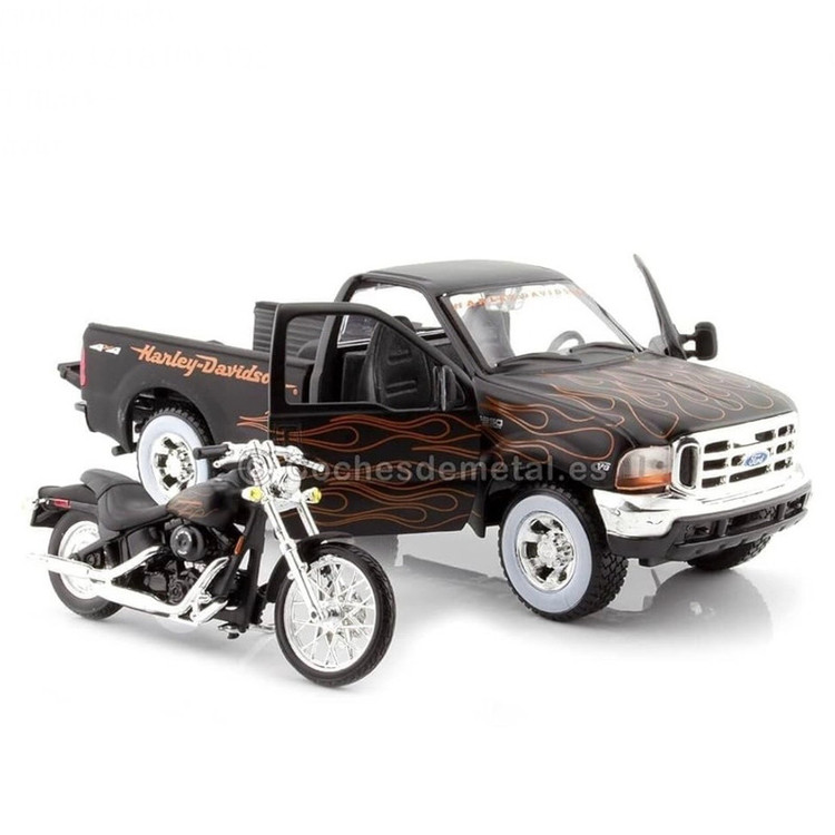 ماکت ماشین مایستو مدل وانت فورد f150 و موتور سیکلت هارلی