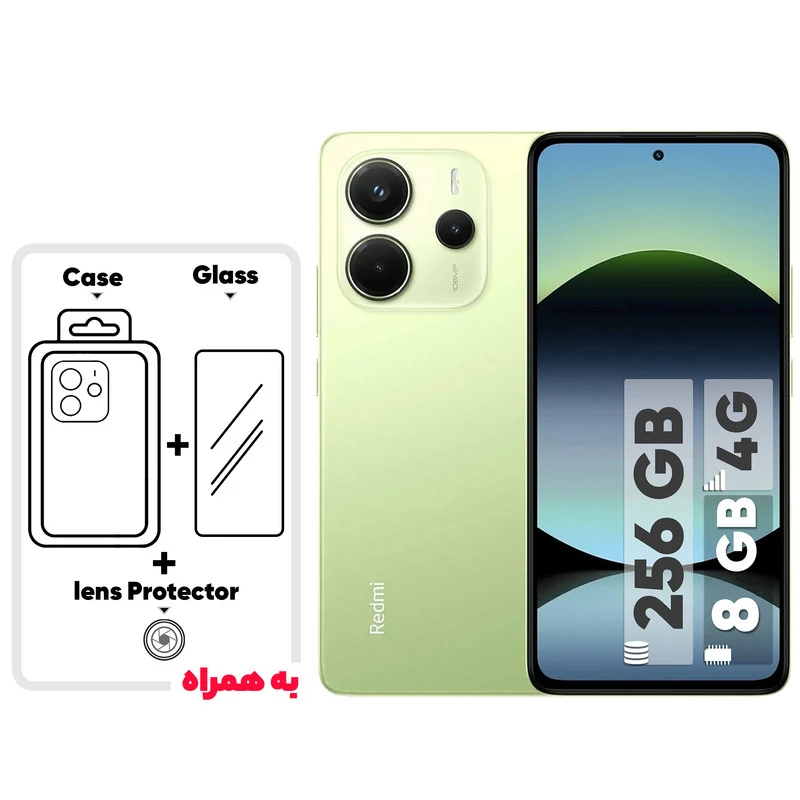گوشی شیائومی Redmi Note 14 4G دو سیم کارت 256 گیگابایت و رم 8 گیگابایت - به همراه یک عدد قاب، محافظ صفحه نمایش و محافظ ل
