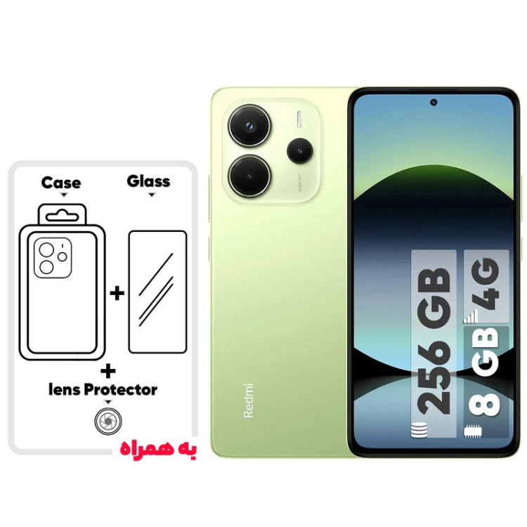 گوشی شیائومی Redmi Note 14 4G دو سیم کارت 256 گیگابایت و رم 8 گیگابایت - به همراه یک عدد قاب، محافظ صفحه نمایش و محافظ ل