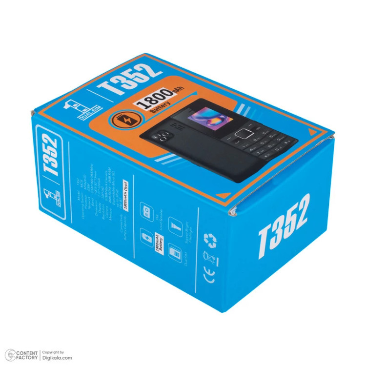 گوشی موبایل جی ال ایکس مدل T352 دو سیم کارت ظرفیت 4 مگابایت و رم 4 مگابایت