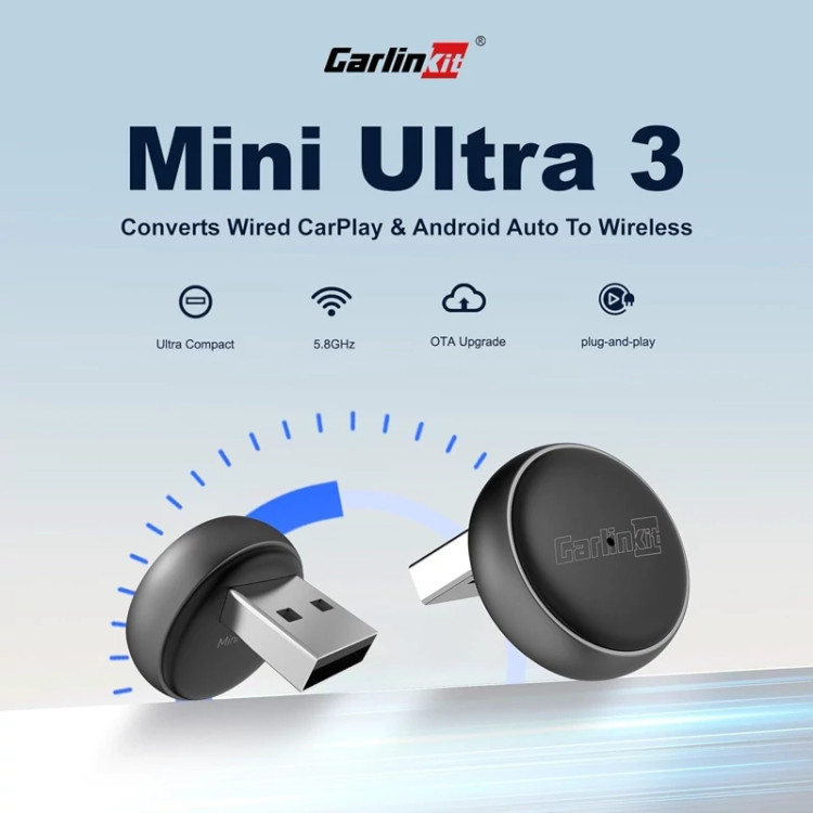 دانگل وایرلس کارپلی و اندروید اتو کارلینکیت مدل Carlinkit Mini Ultra3