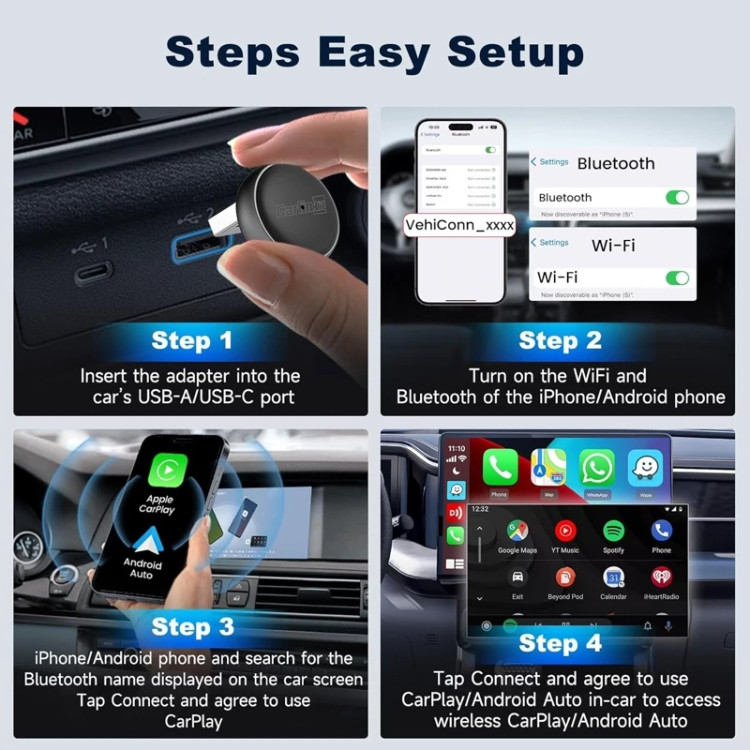 دانگل وایرلس کارپلی و اندروید اتو کارلینکیت مدل Carlinkit Mini Ultra3