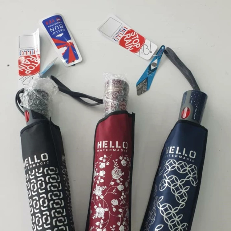 چتر سه تاشو hello چتر ضد باد درجه تک اتومات، چتر