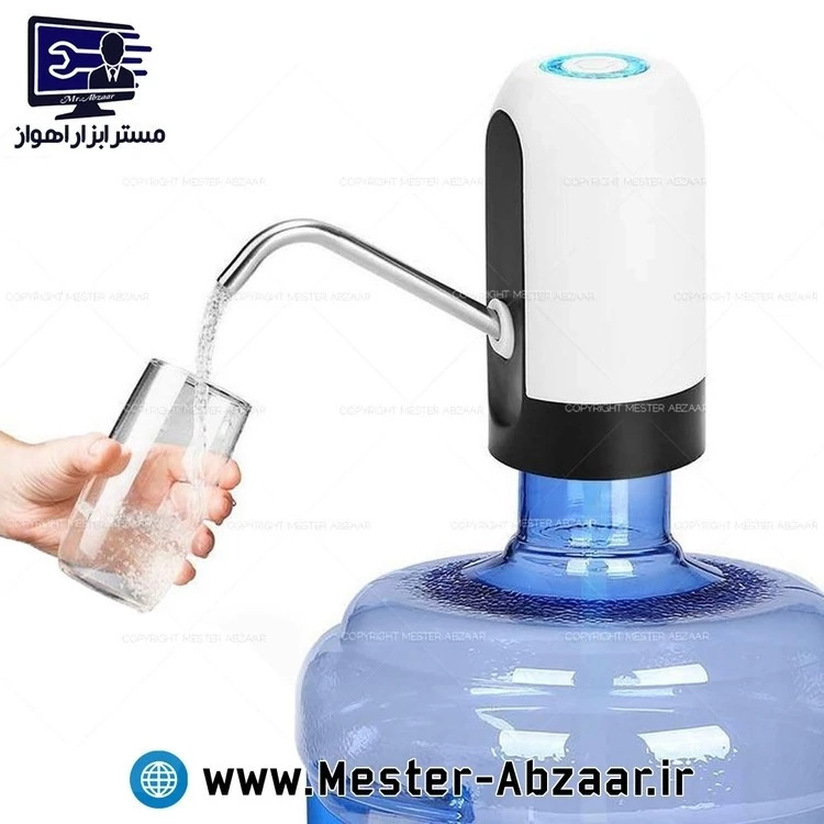 پمپ آب گالن شارژی شیر اتوماتیک مسافرتی کمپینگ مدل automatic water dispenser 20L سر بشکه 20 لیتری آب