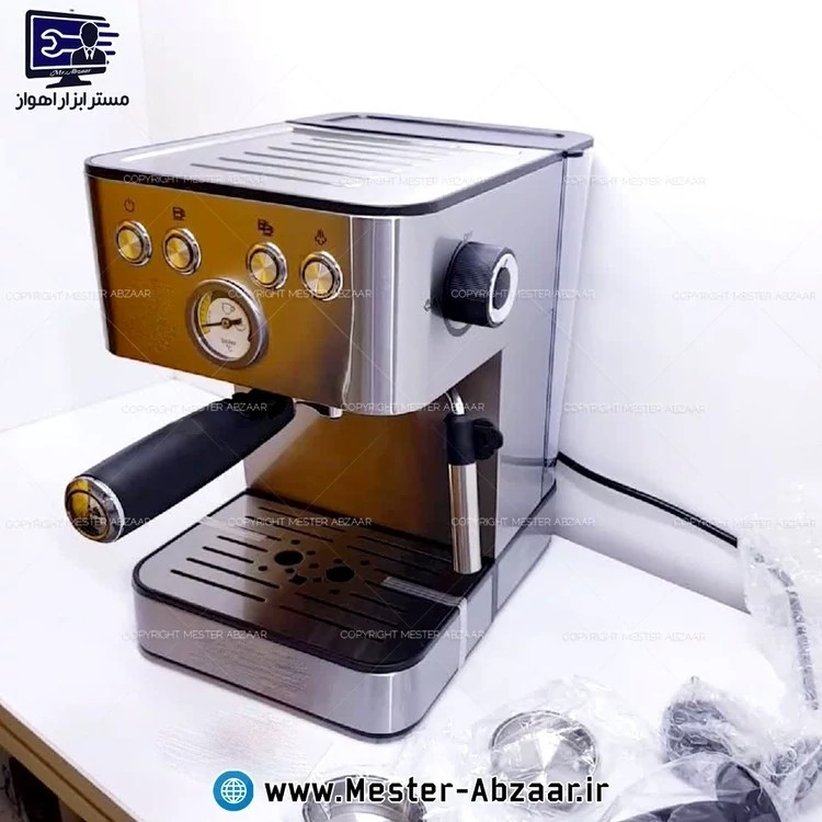 اسپرسو و قهوه ساز تمام استیل نوا 25 بار 1500 وات اتوماتیک با هواگیری رایگان کد 195 برند NOVA NCM-195EXP
