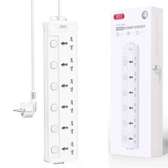 چندراهی برق 2500 وات ایکس او با کلید مستقل برای هر خروجی WL18 XO 2500W 6AC Power