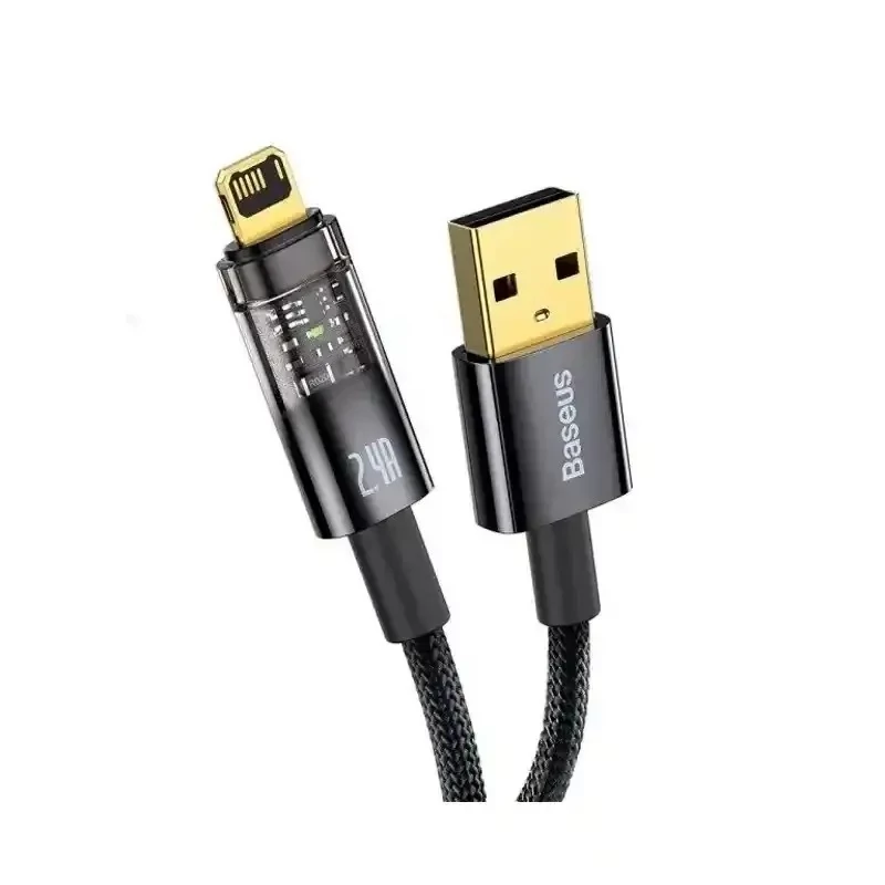 کابل شارژ USB to iP باسئوس مدل Explorer Series Auto Power-Off با طول 1متر 2.4 آمپر