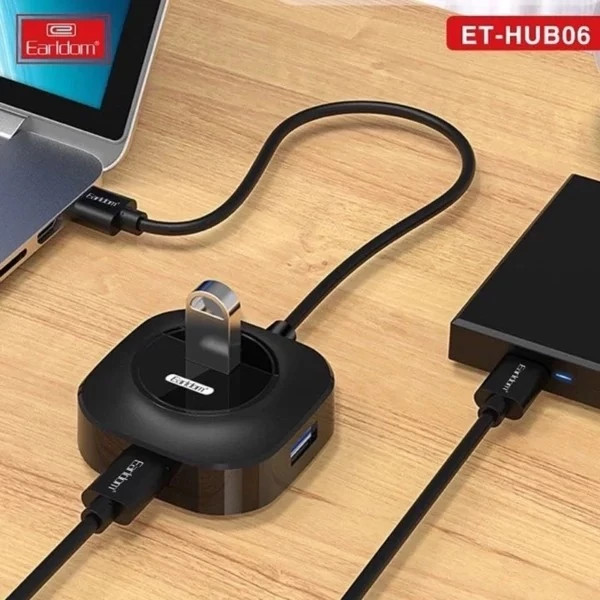 هاب usb ارلدام با 4 پورت Earldom ET HUB06 4 Fast USB Port Hub