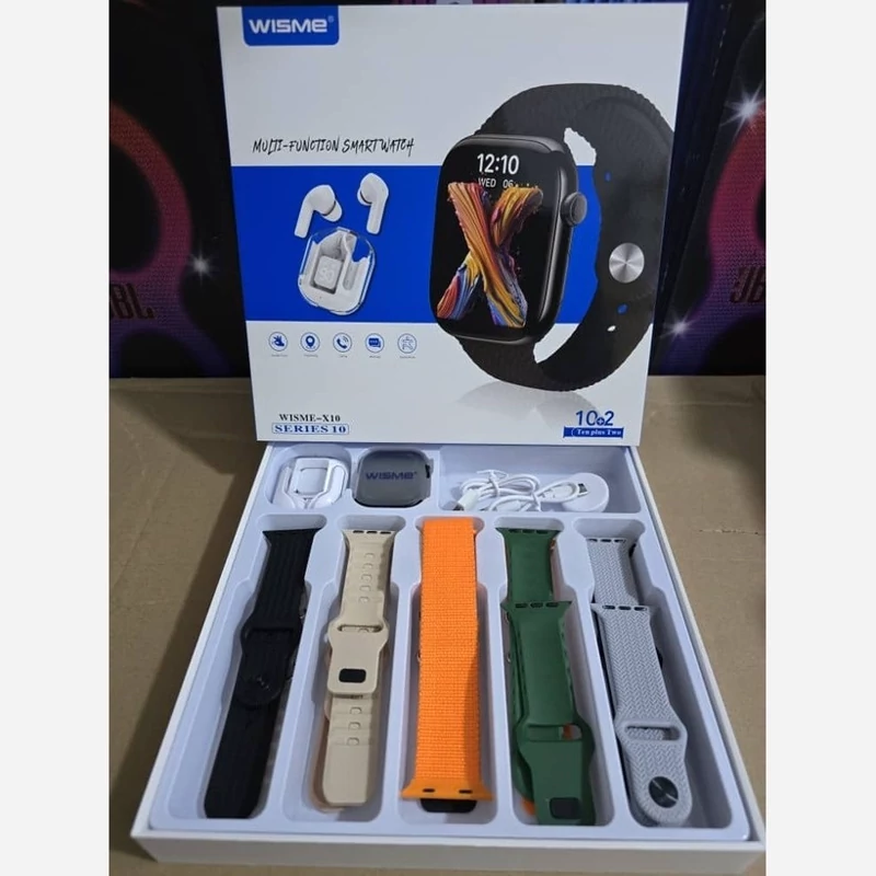 پک ساعت هوشمند 10 بند همراه با ایرپاد شیشه ای