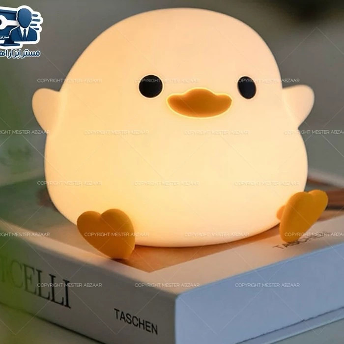 چراغ خواب سیلیکونی طرح جوجه 7 رنگ فانتزی رومیزی قابل شارژی مدل duck zh-129