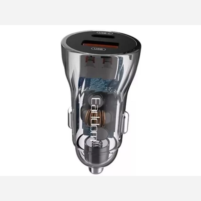 شارژر فندکی فست شارژ ماشین تایپ سی 48 وات طرح شفاف ارلدام ES-CC17 Earldom