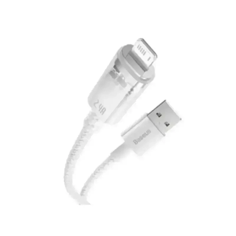 کابل شارژ USB to iP باسئوس مدل Explorer Series Smart Temperature Control با طول 1متر 2.4 آمپر