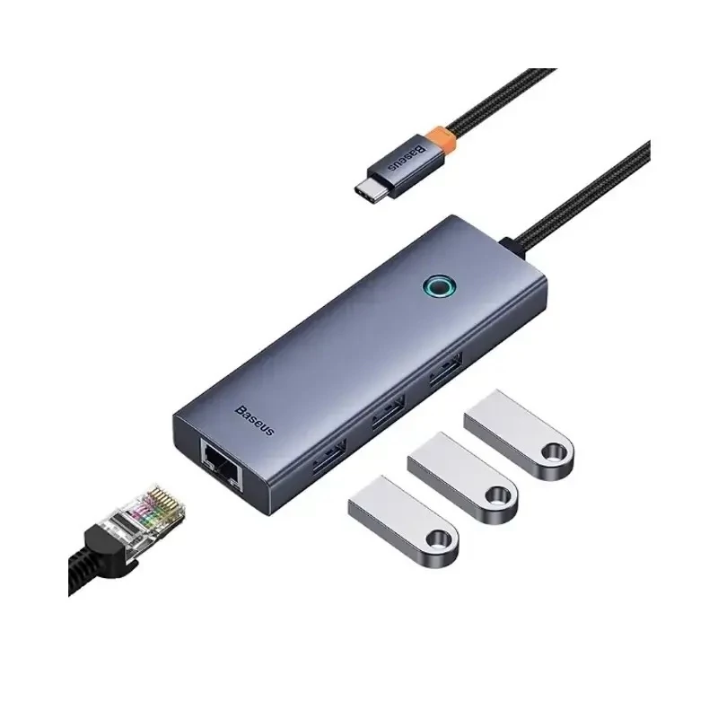 هاب 4 پورت باسئوس مدل Baseus UltraJoy Type-C to USB3.0+RJ45 BS-OH109
