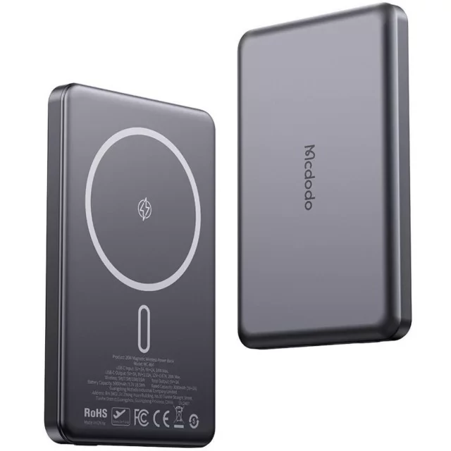 پاوربانک وایرلس مگ سیف 20 وات، 5000 میلی آمپر، مک دودو MC-464 Mcdodo Metal Ultra-Thin