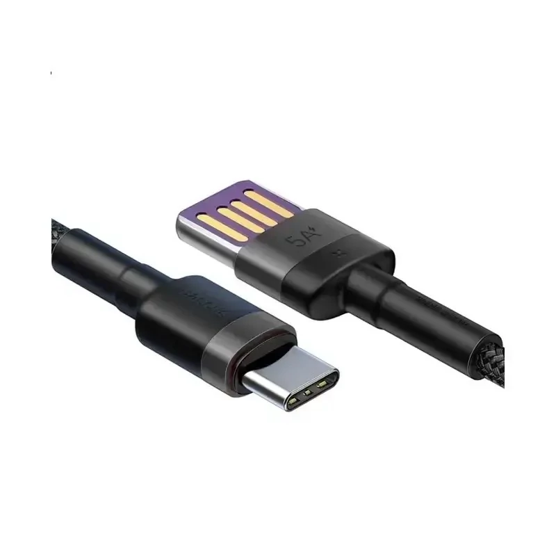 کابل شارژ دو طرفه USB to Type-C باسئوس مدل Cafule HW QC با طول 1متر توان 40